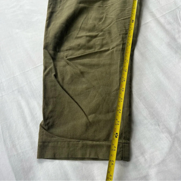 Abercrombie & fitch high rise belted paper bag pants green pleated 9974 - Picture 9 of 10